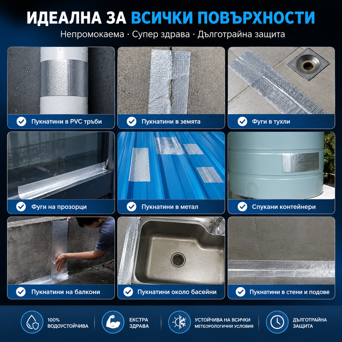 Водоустойчива лента за уплътняване и ремонт