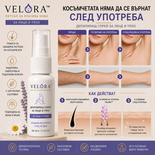Velora™ | Спрей за депилация на лице и тяло