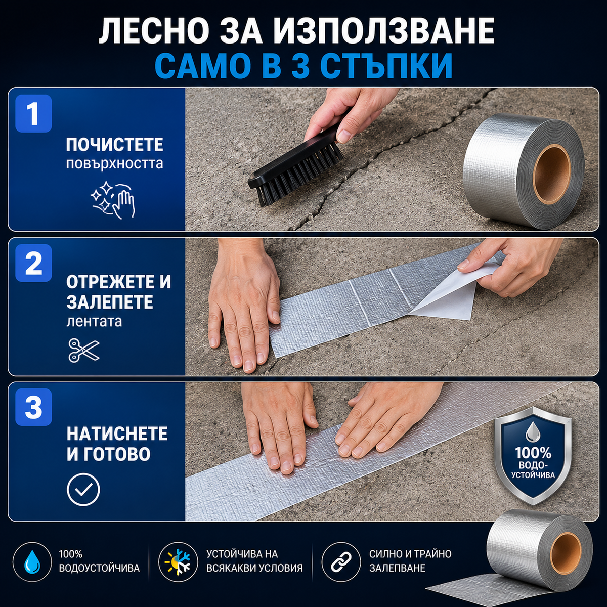 Водоустойчива лента за уплътняване и ремонт